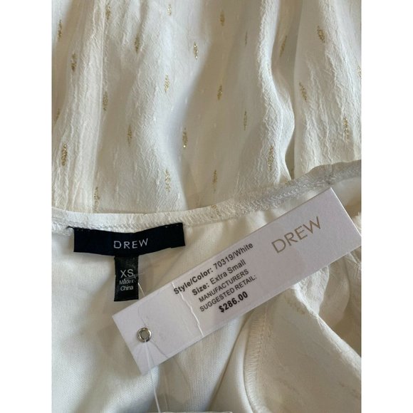 (Sold) DREW Maggie White Gold Shimmer Wrap Midi Dr - Picture 7 of 7